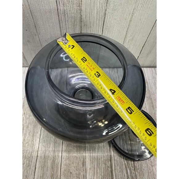 Vintage Smoky Blue Iridescent Glass Apothecary Jar 9.5" Tall with Lid MCM Decor - Picture 6 of 7